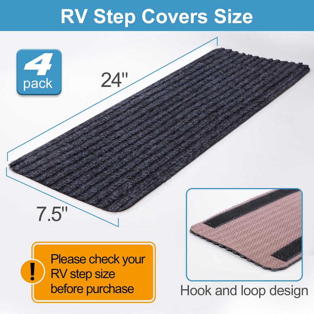 HOPEVIVA RV Step Covers with non-slip bottom for safer footing