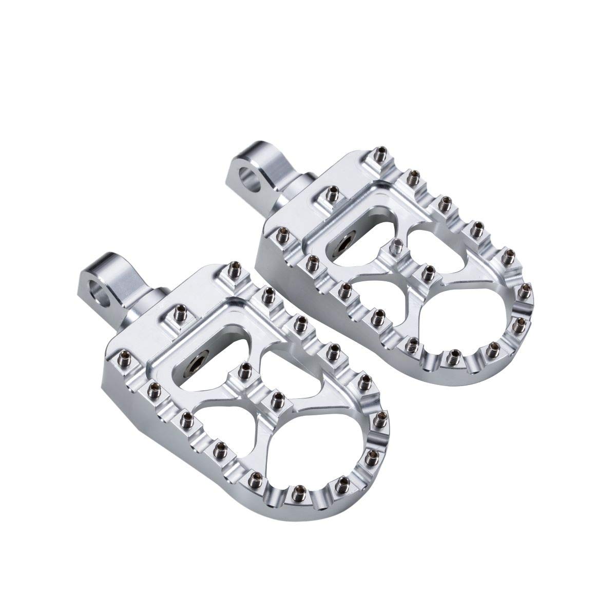 Hopider CNC wide foot pegs showing 360° rotation for adjustable riding angles