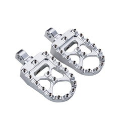 Hopider CNC wide foot pegs showing 360° rotation for adjustable riding angles