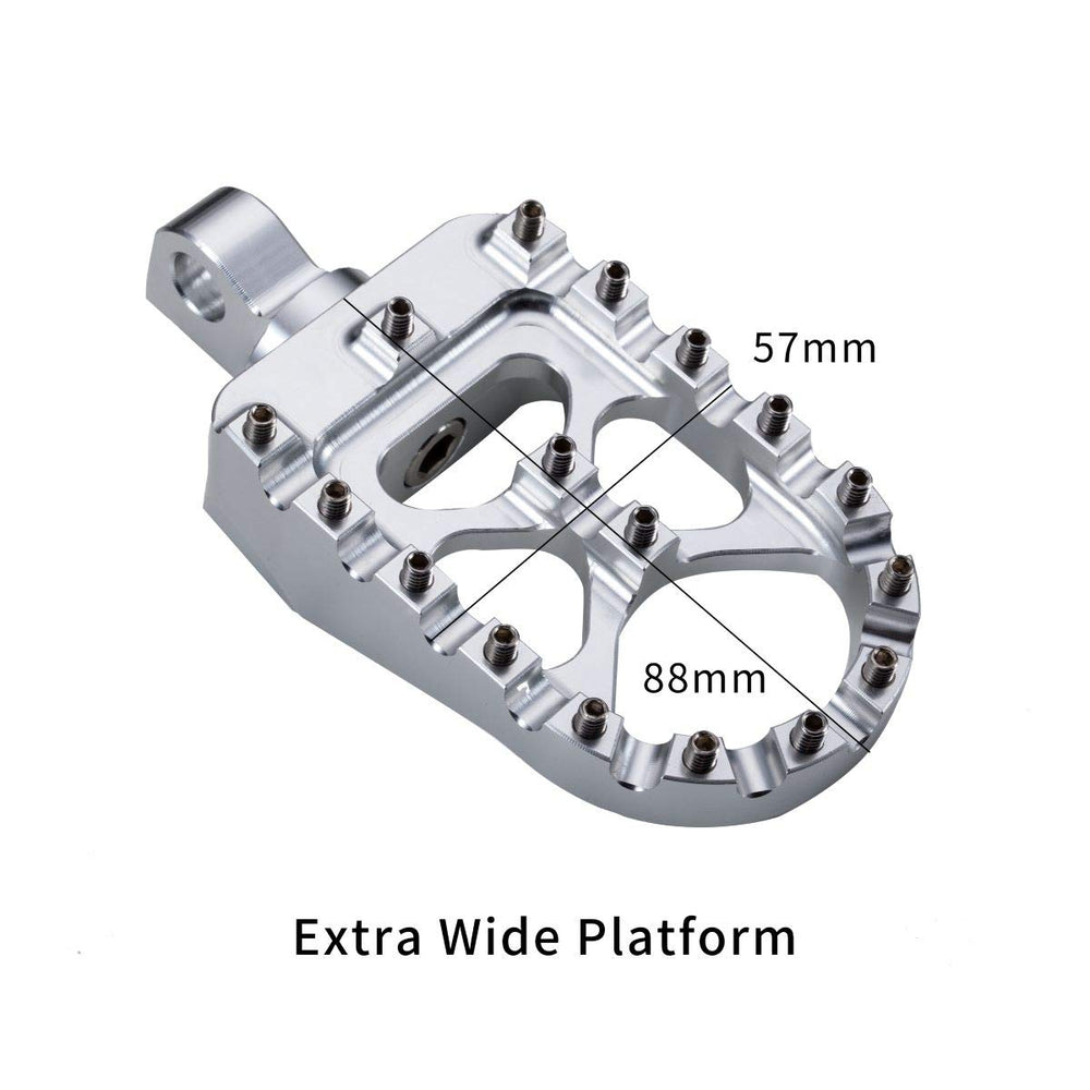 Hopider foot pegs with anodized silver finish for durability and style