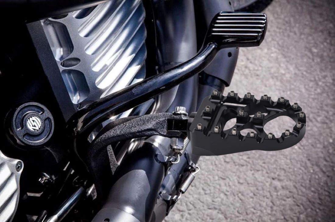 Pair of wide foot pegs included for immediate upgrade.