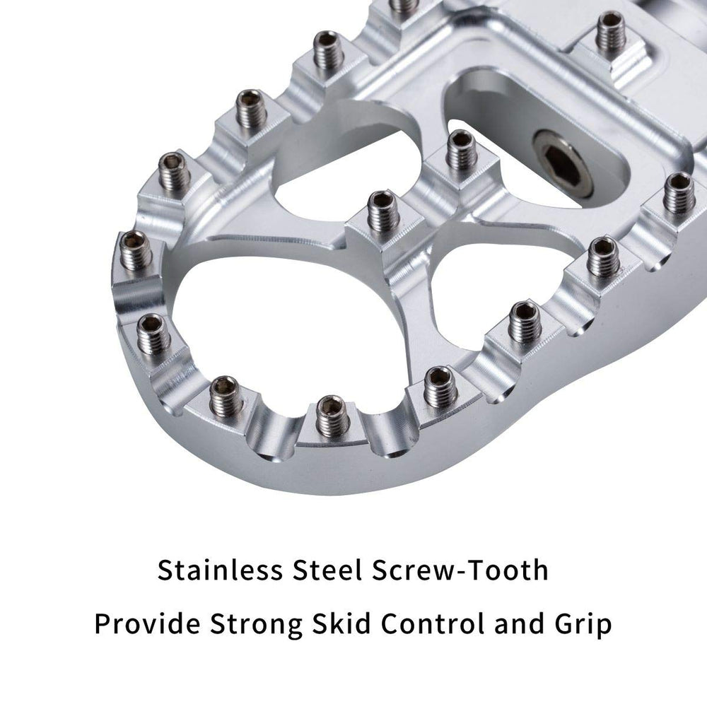 Hopider foot pegs with stainless steel teeth for durable anti-slip grip