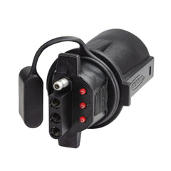 Hopkins 47345 front view of 7 blade to 4 flat adapter for quick setup
