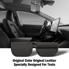 HOPON headrest pillow for Tesla Model Y with leather surface offers durable aesthetics.