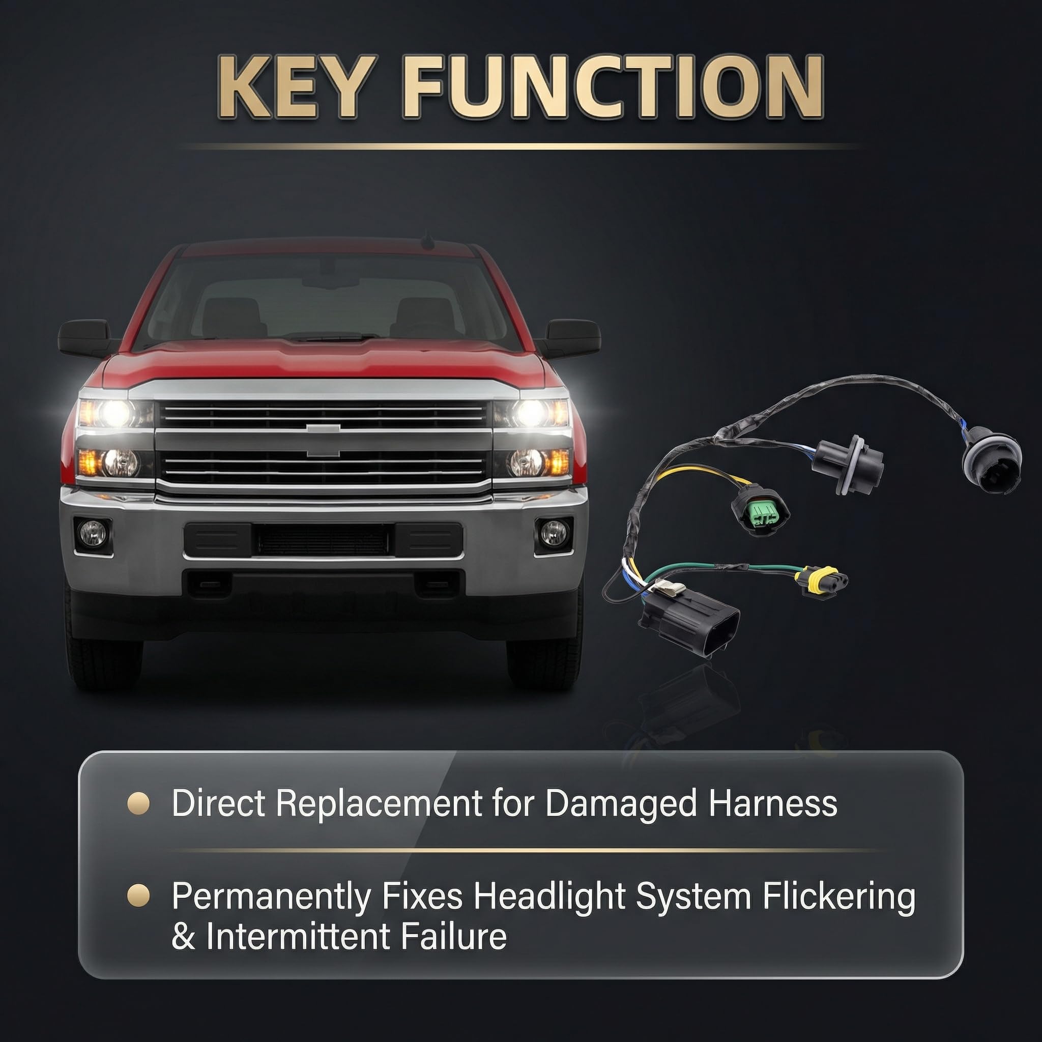 HOPUT wiring harness close-up highlights three connectors for secure straightforward installation