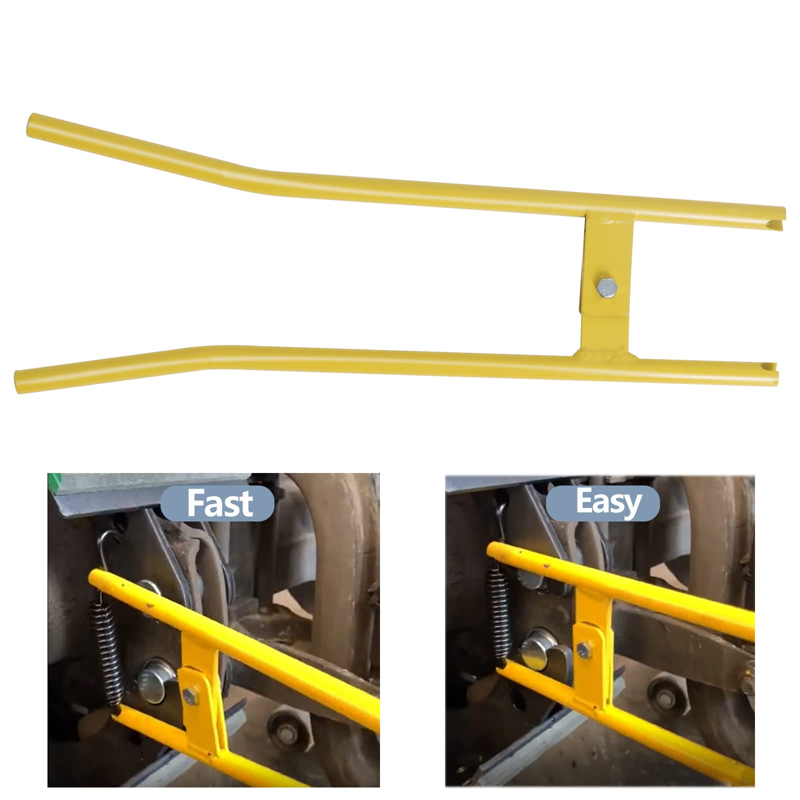 Hoqqf LT890 brake spring tool in use enabling one-handed operation.