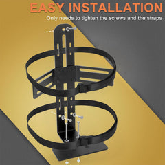 Hoqqf water cooler rack on trailer exterior supports easy hydration during long hauls