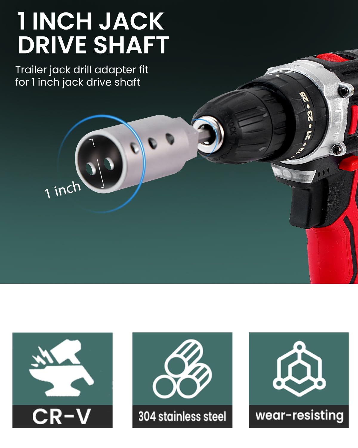HORTHERO half-to-one drive socket adapter included for flexible drive configurations