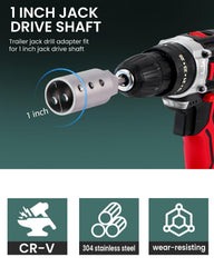 HORTHERO half-to-one drive socket adapter included for flexible drive configurations