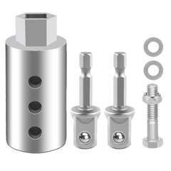 HORTHERO heavy duty trailer jack drill adapter mounted on a 1 inch drive shaft for quick stabilization