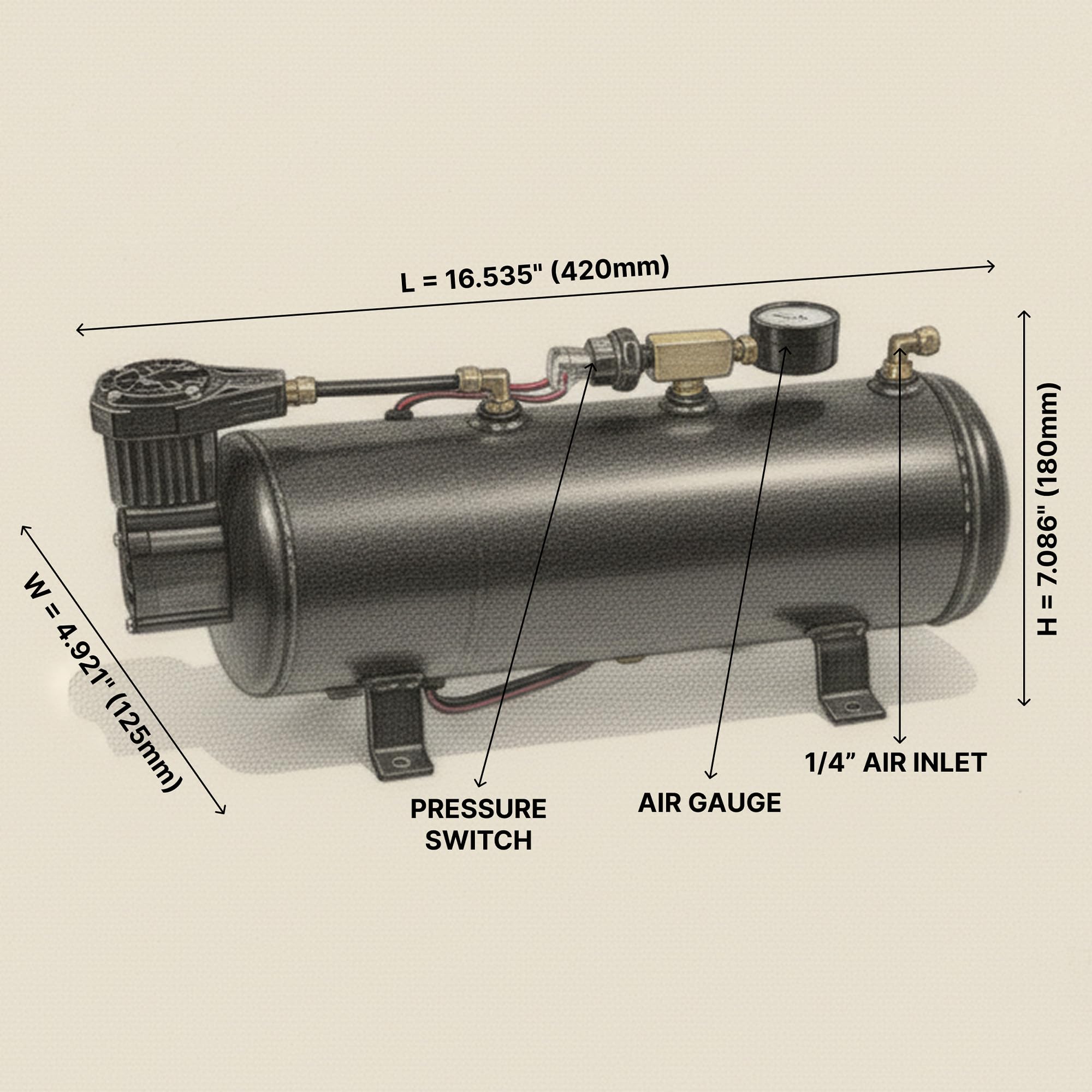 HornBlasters Flatlaw air source installation highlights easy mounting and reliable air supply