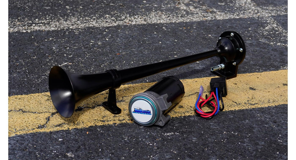 HornBlasters Sniper stealth black finish offers a modern low-profile look.