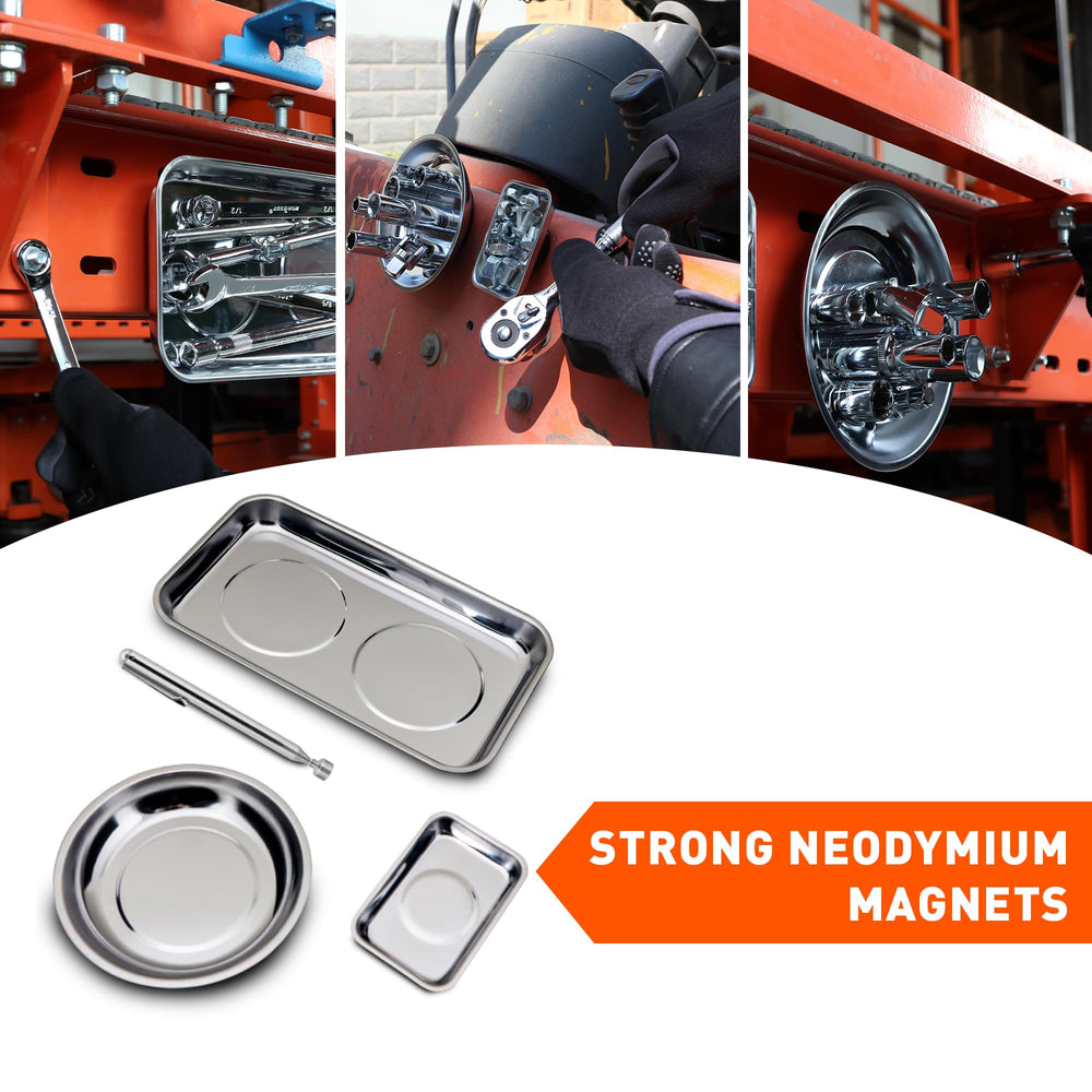 HORUSDY magnetic tray system for mechanics on vertical or upside-down surfaces