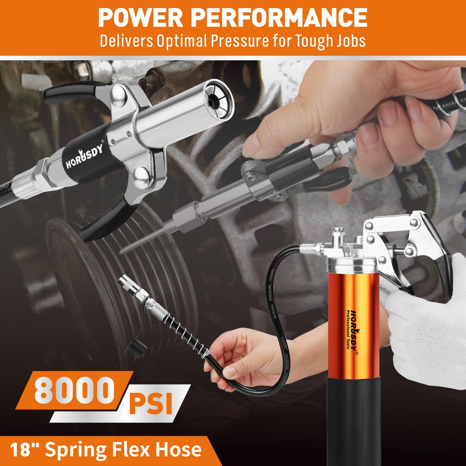 HORUSDY 11-inch hoses providing reach to tight spaces