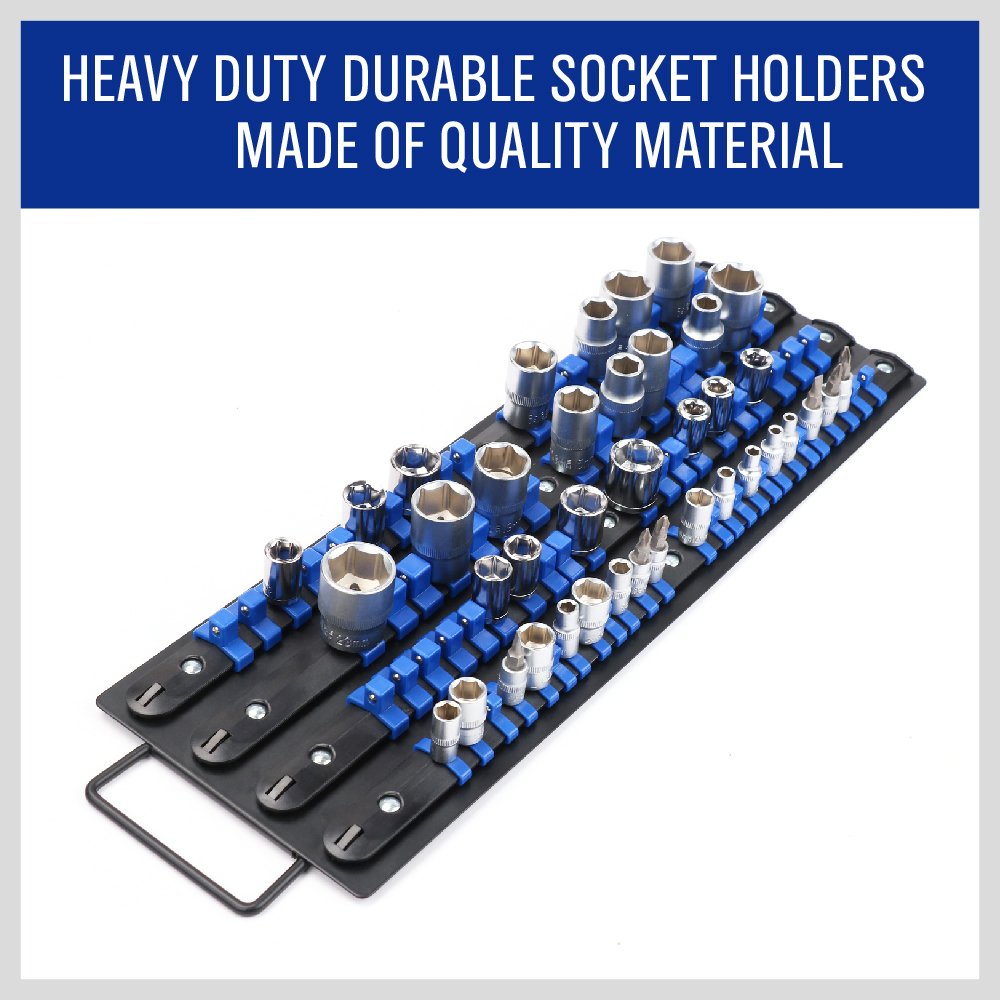 HORUSDY 1/4-inch drive section keeps shallow sockets organized.