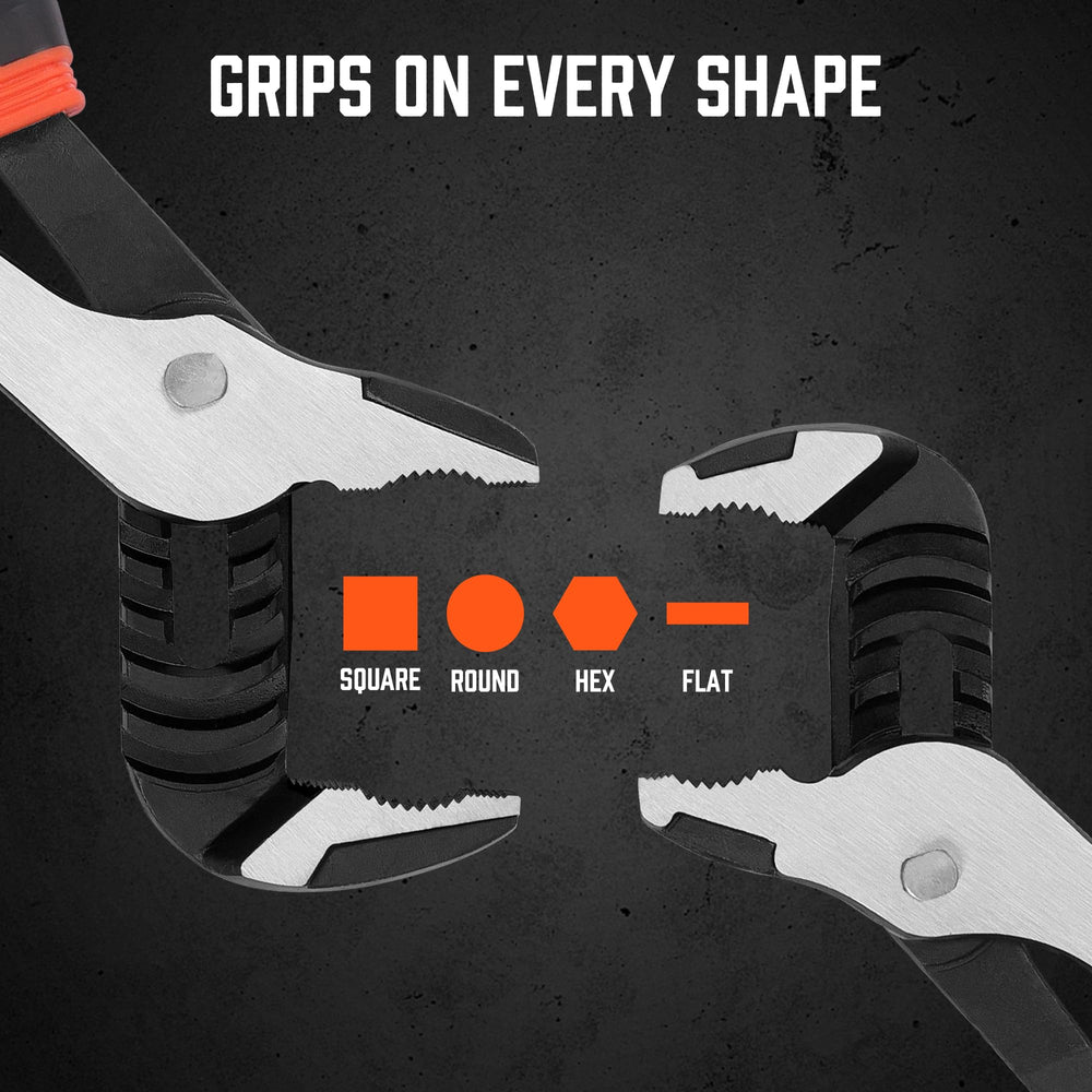 HORUSDY groove joint pliers 10-inch open jaw for wide-range adjustments