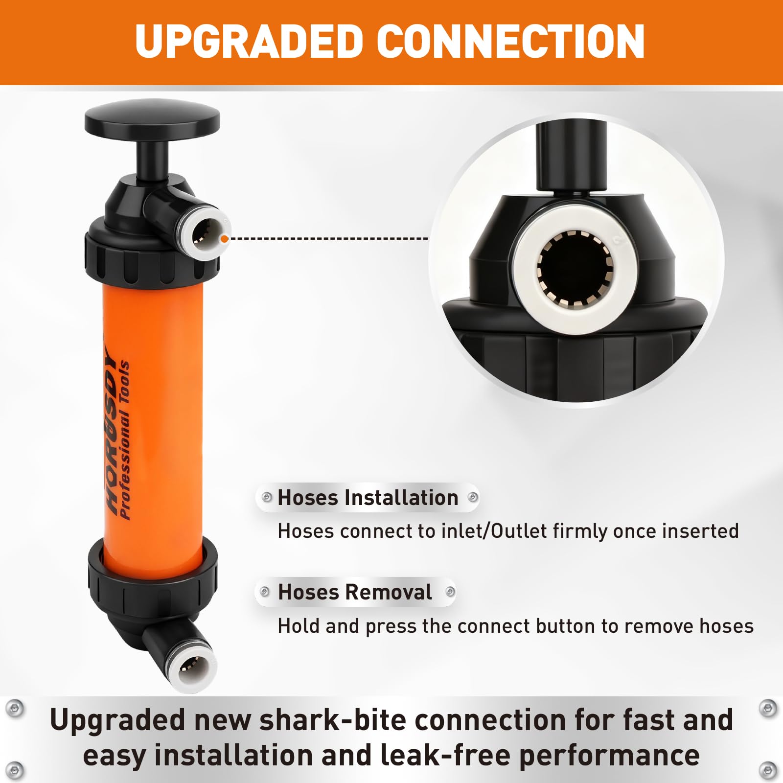HORUSDY lock-on connector helps secure hoses during operation