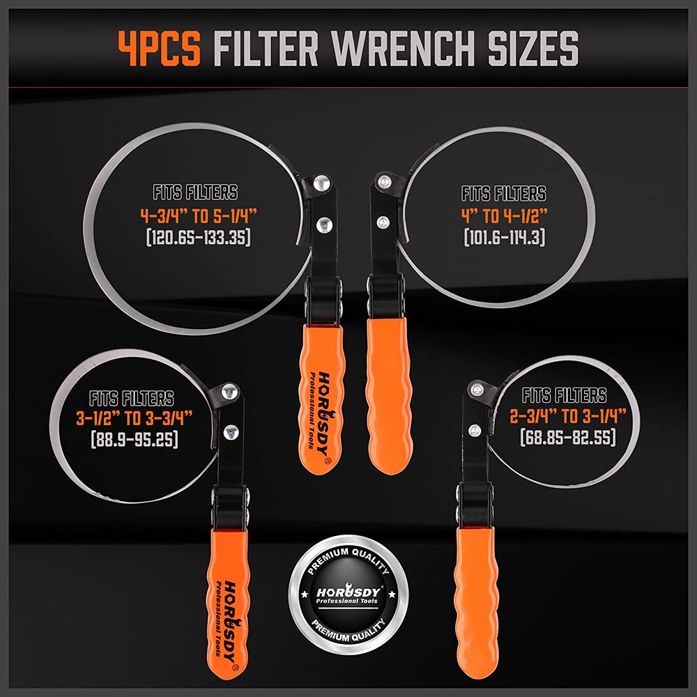 HORUSDY mini oil filter wrench 2-3/4 to 3-1/4 inches for small vehicles