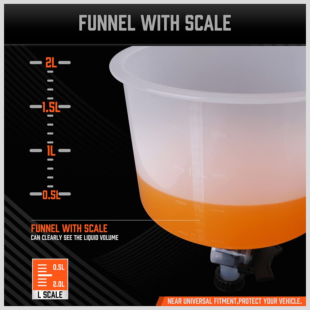HORUSDY thick antifreeze funnel offers clear visibility during pours