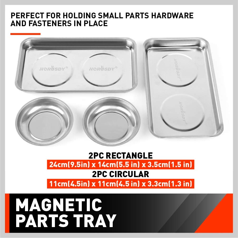 HORUSDY strong magnets secure screws and bits on metal surfaces.