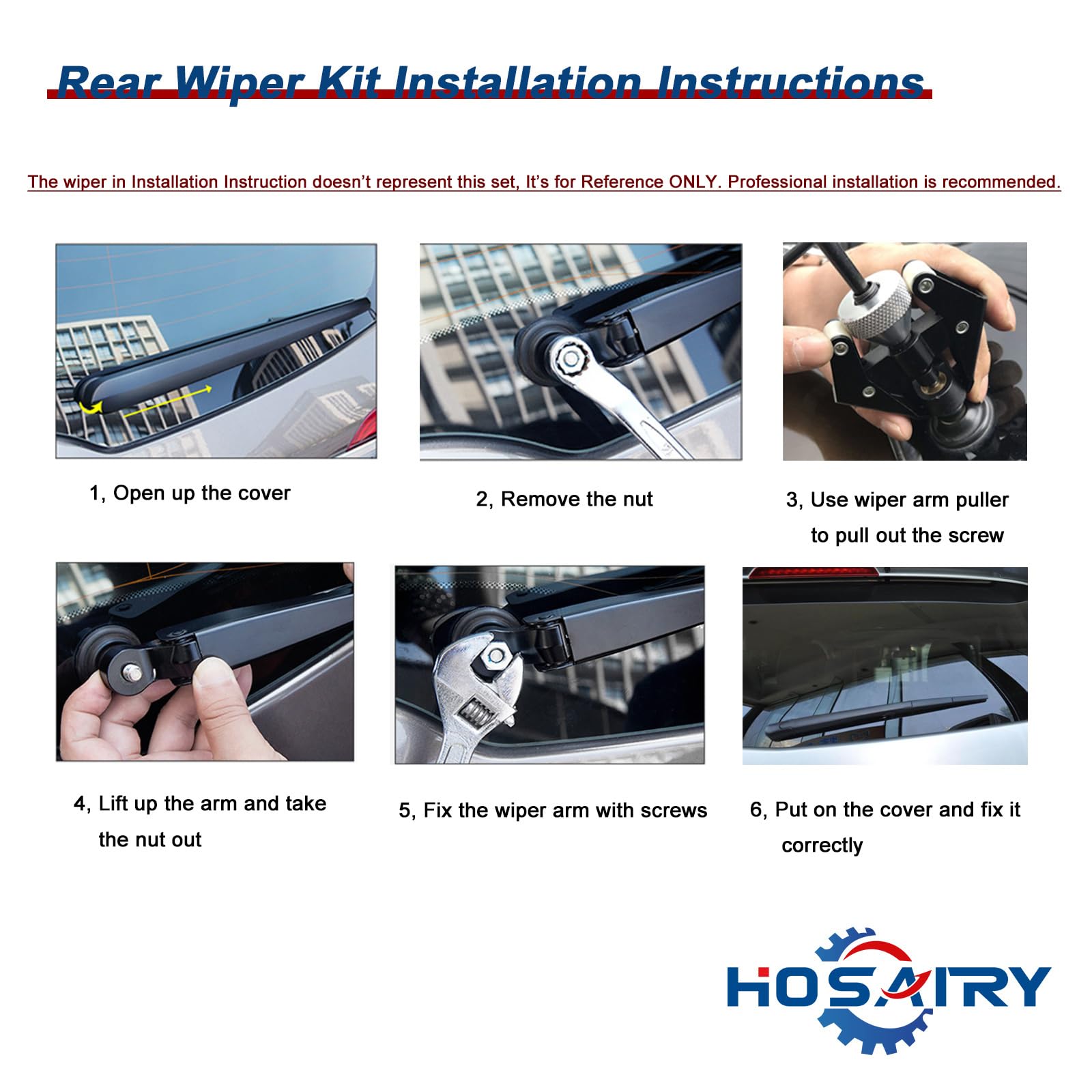 Includes one rear wiper arm and blade set, check compatibility first