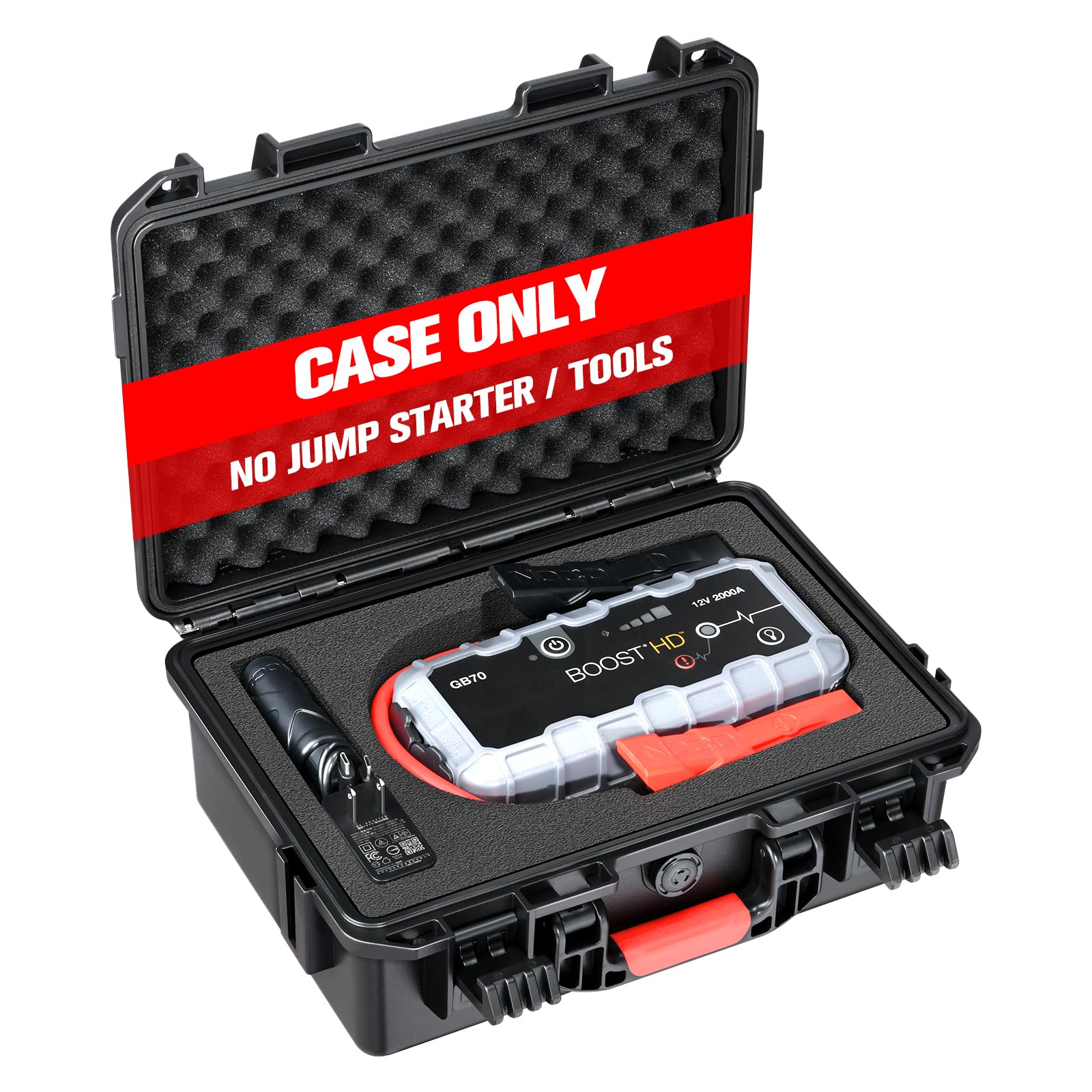 Hosocase NOCO Boost X GBX75 case exterior view highlighting rugged waterproof shell for outdoor protection