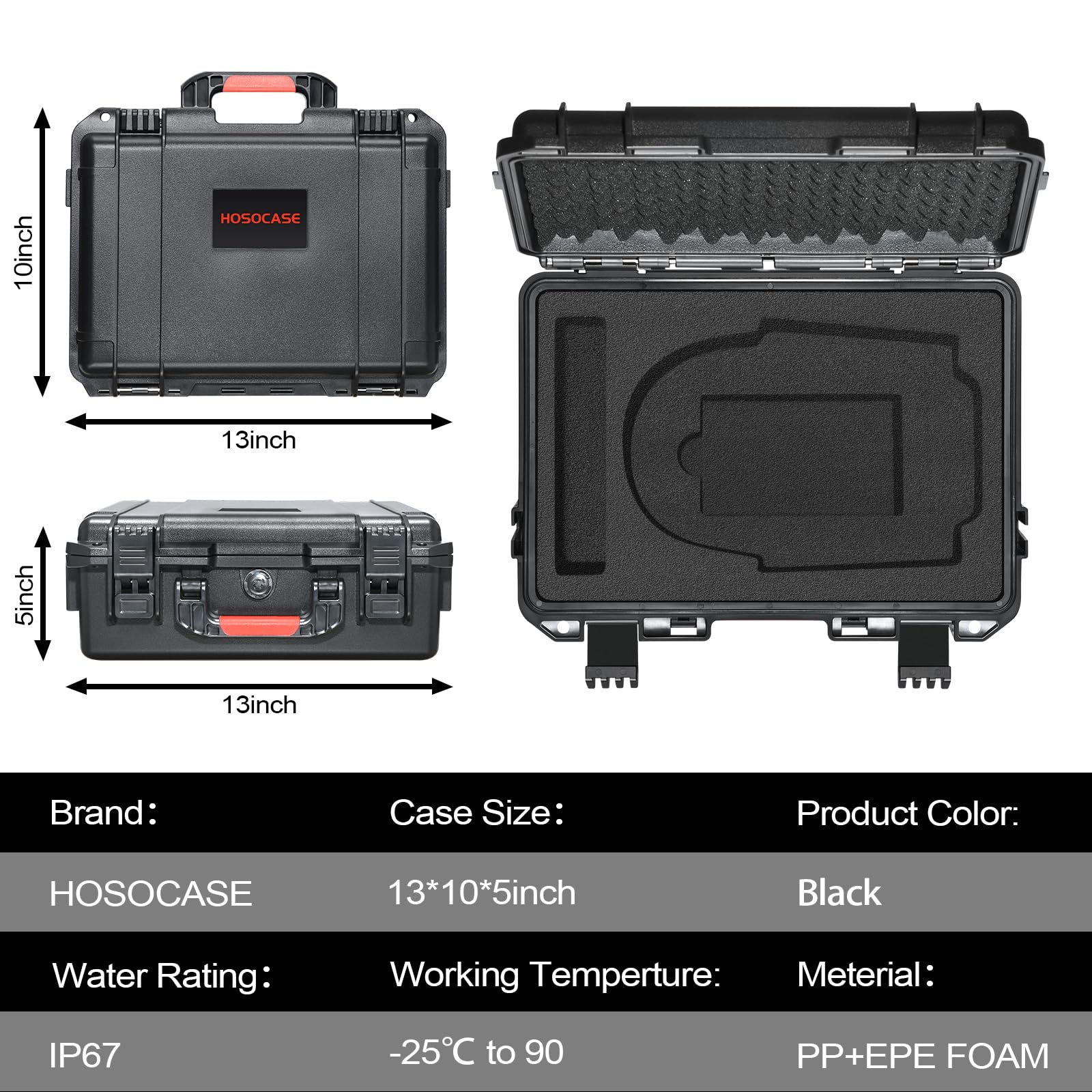 Hosocase portable NOCO case with non-slip handle for easy transport