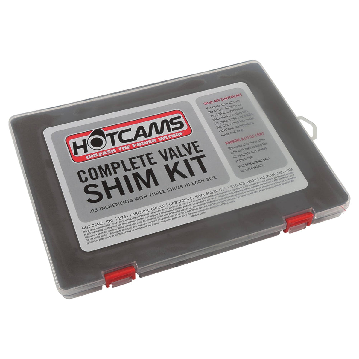 Hot Cams shim kit top view shows compact range for ATV valve maintenance