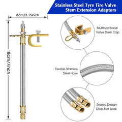 Hotop brass valve stem extender at 45 degrees for tight valve access