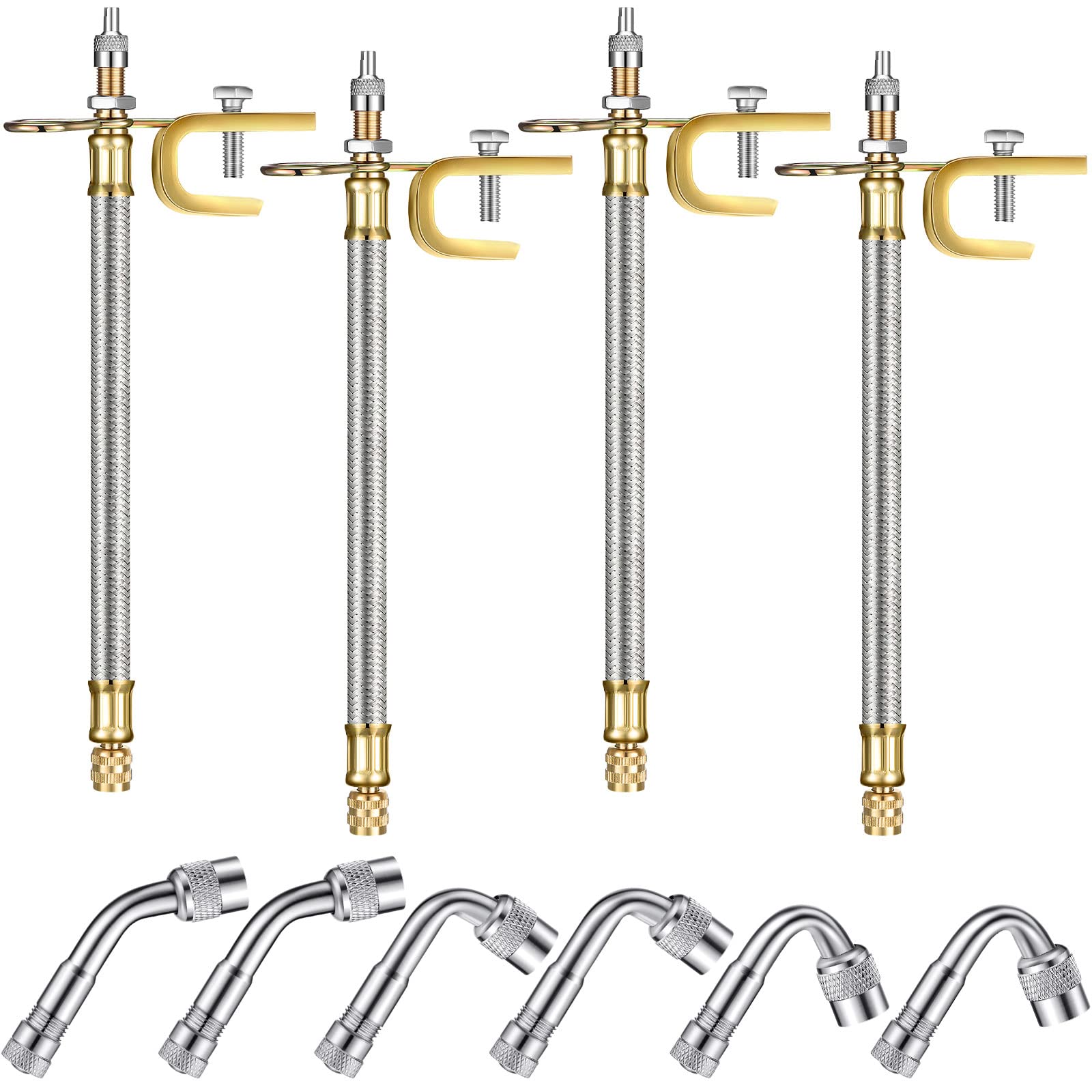 Hotop stainless steel braided valve stem extender in 7 inch for easier tire inflation