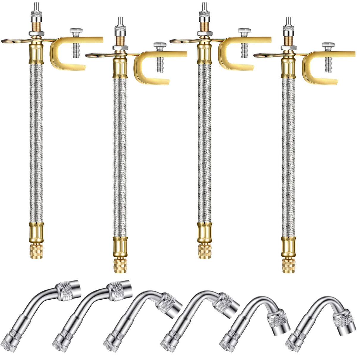 Hotop stainless steel braided valve stem extender in 7 inch for easier tire inflation