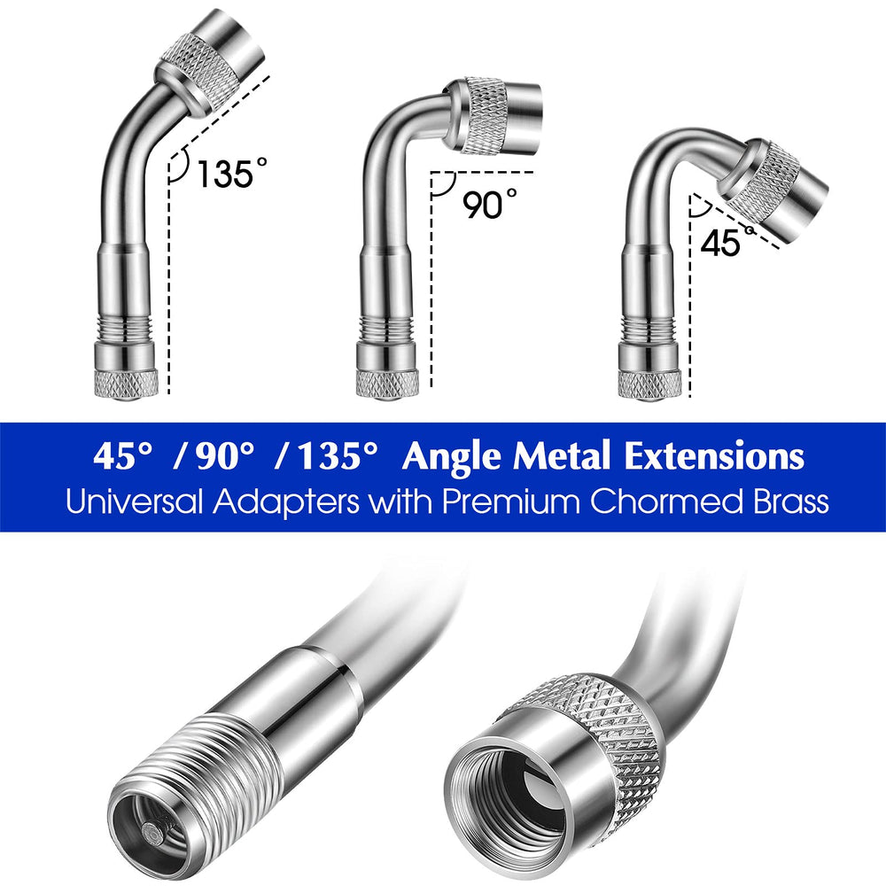 Hotop brass 7in 45-degree valve stem extension for tight access