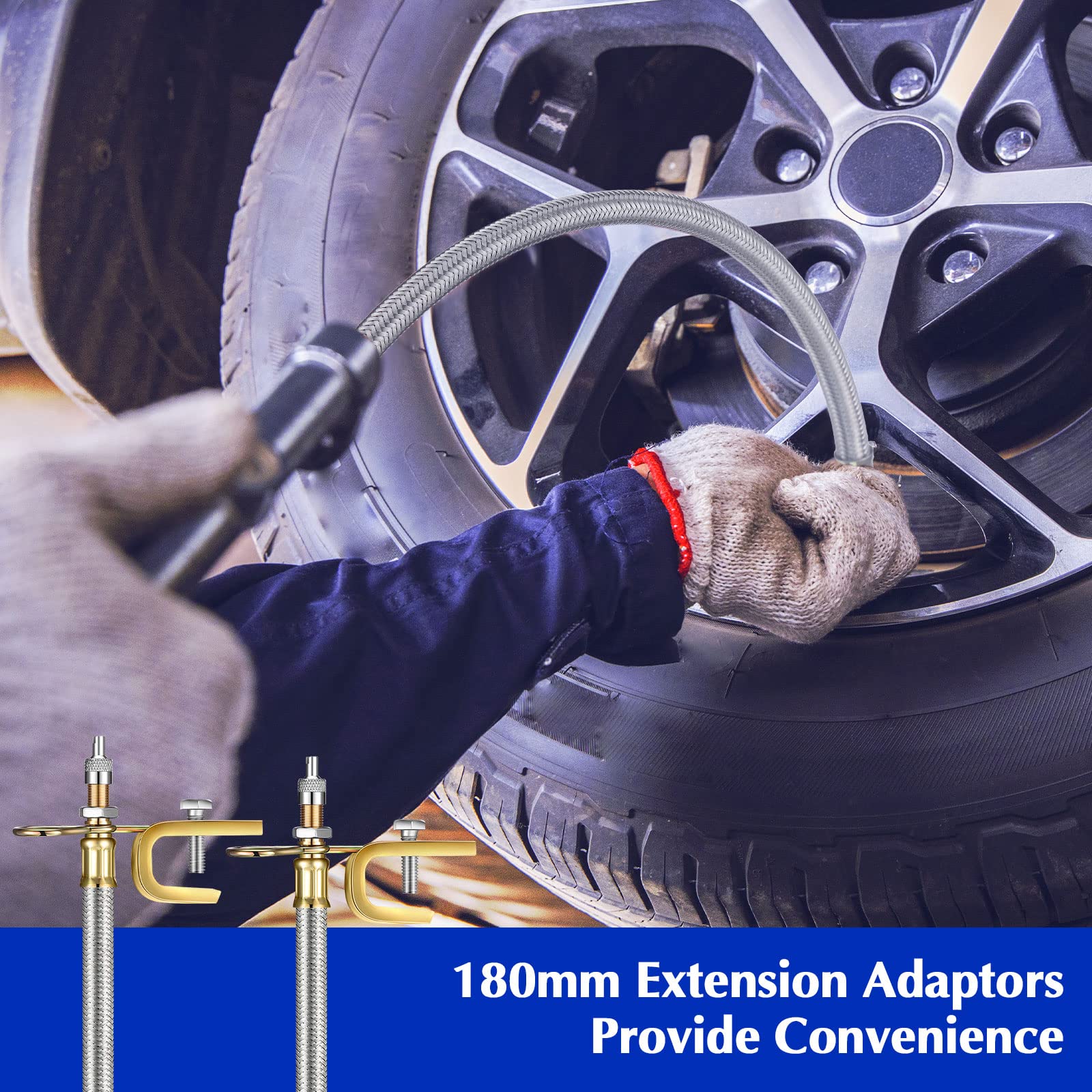 Hotop vehicle valve stem accessory set for cars, trucks, and RVs