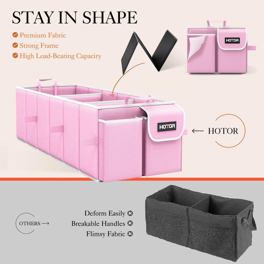 Adjustable size with Velcro allows versatile trunk setup