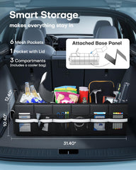 HOTOR trunk organizer built-in cooler keeps drinks warm or cool