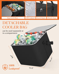 HOTOR trunk organizer sturdy base and handles support heavy loads.