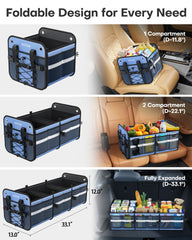HOTOR trunk organizer showing reflective strip for better night visibility.