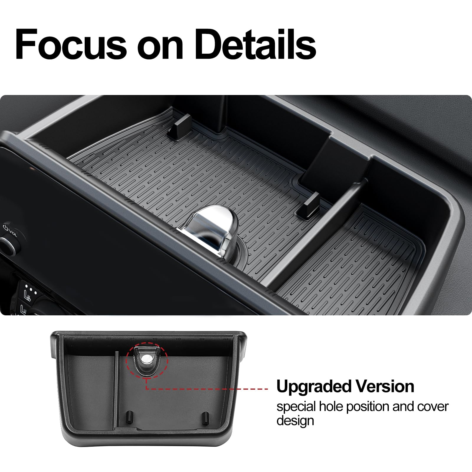HOUCLEMIC anti-slip pad close-up—prevents items from sliding for quieter drives.