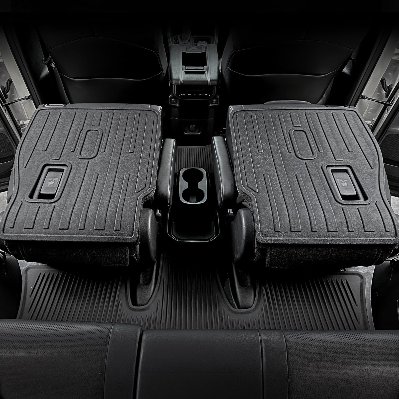 HOUCLEMIC kick mats feature pre-cut holes for seat levers for easy use.