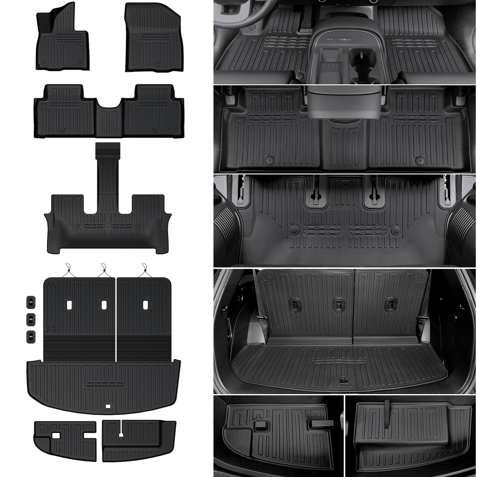 HOUCLEMIC Palisade floor mats with glove-fit protect seats from mud and spills.