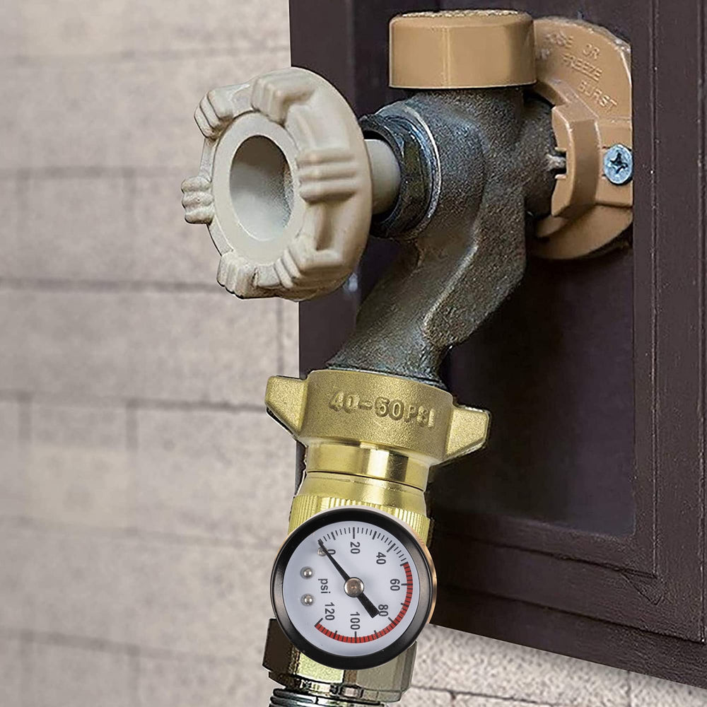 Hourleey regulator compatible with all 3/4-inch hose threads for RV plumbing.