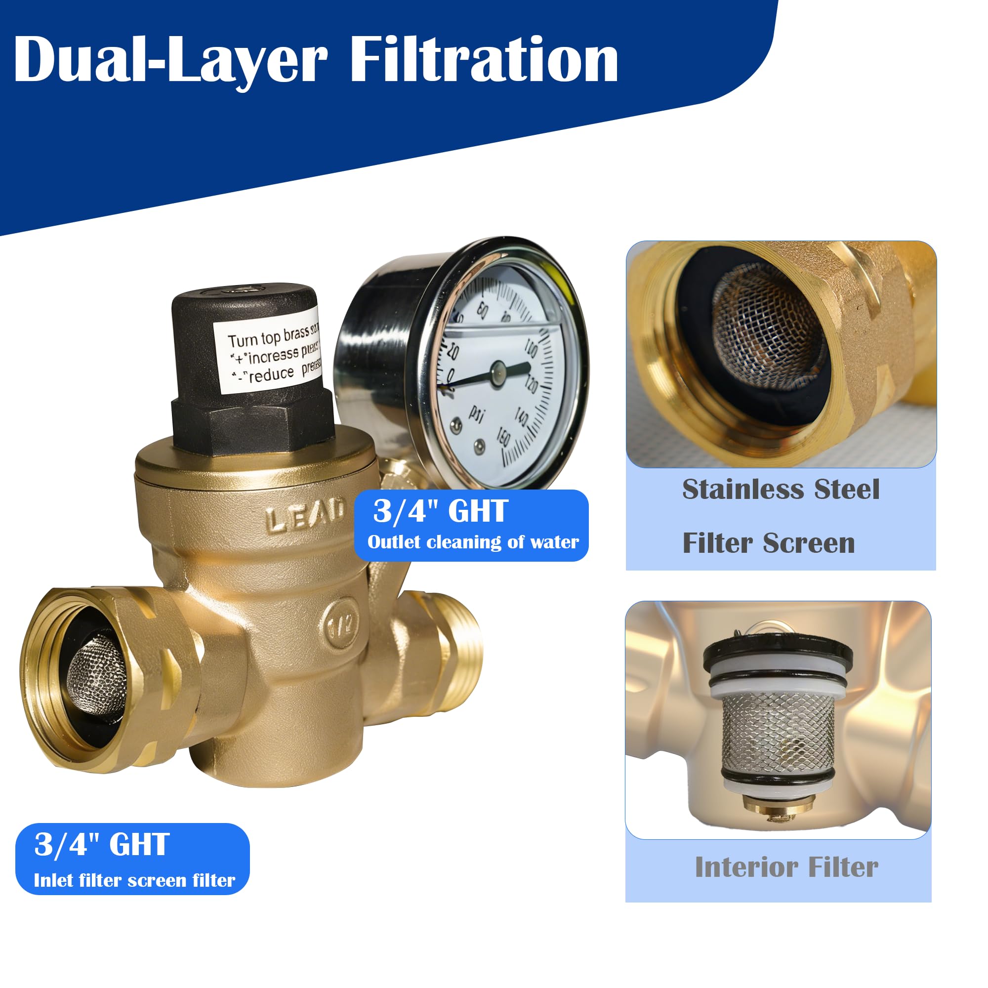 Hourleey 3-4inch threaded regulator connection for standard hoses