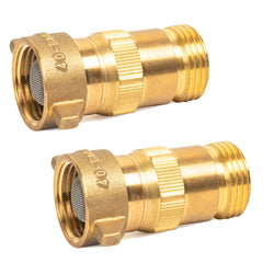 Hourleey brass RV water regulator in a two-pack for steady RV water pressure.