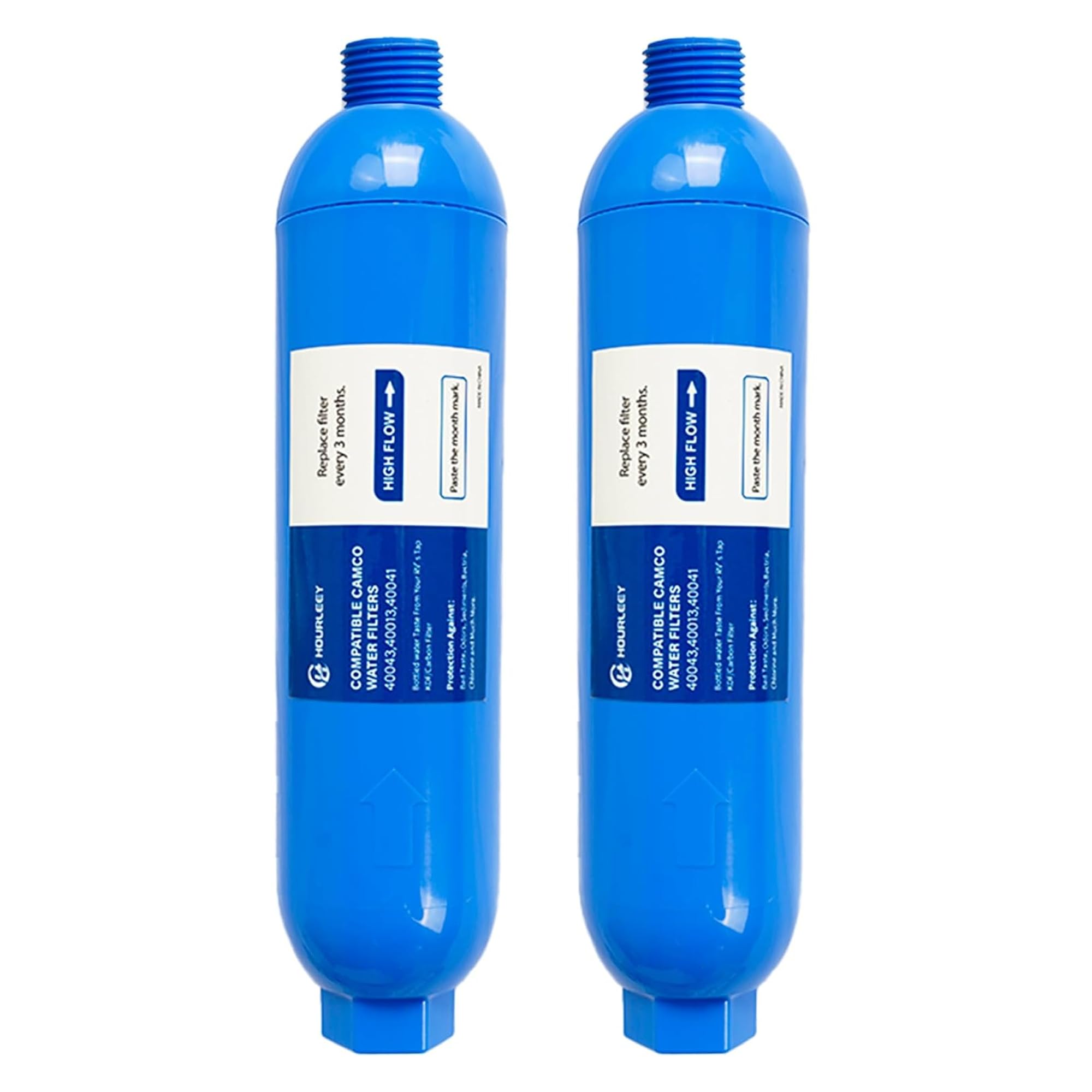 Hourleey RV inline filter pack for clean drinking water, reduces taste and odors.
