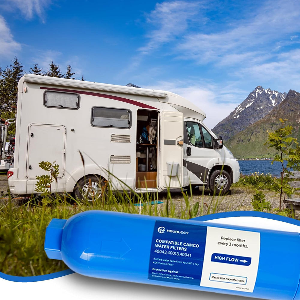 Hourleey taste and odor reduction improves campsite water.