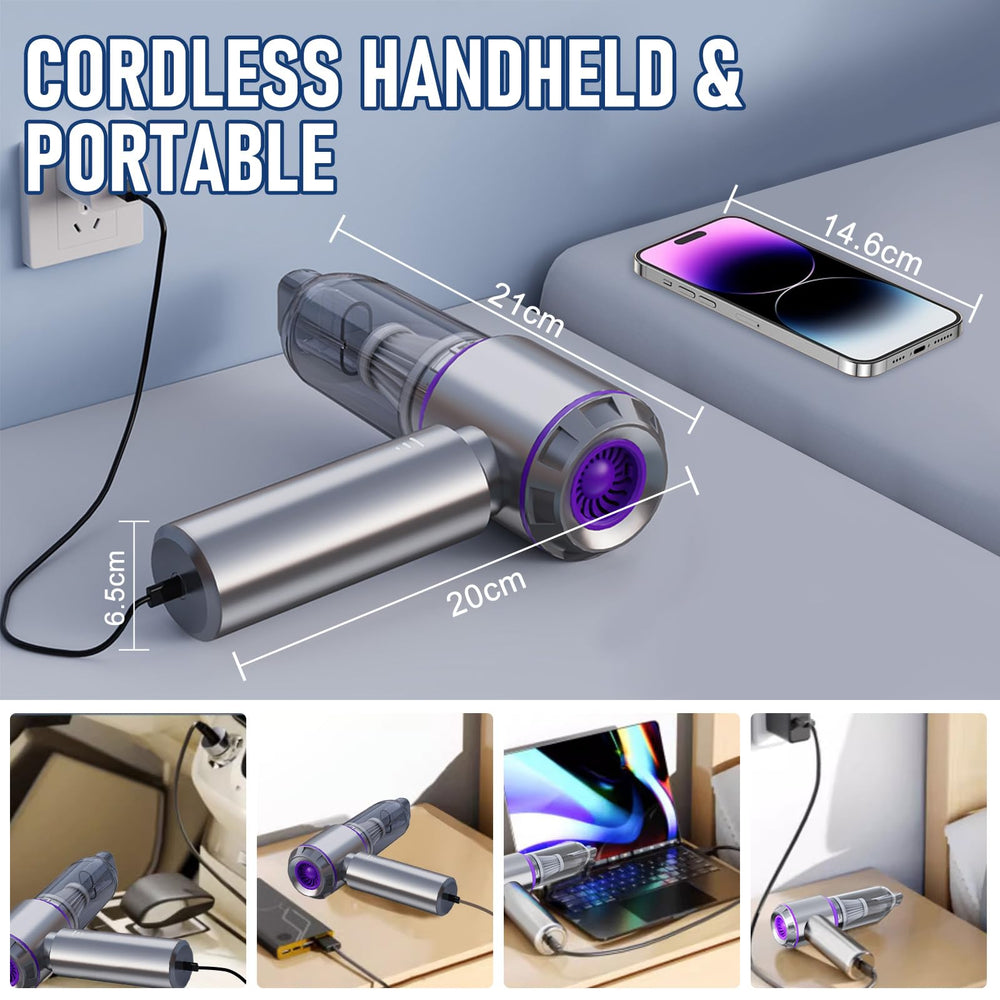 Houscly lightweight handheld vacuum at 0.7 lbs with complete accessories
