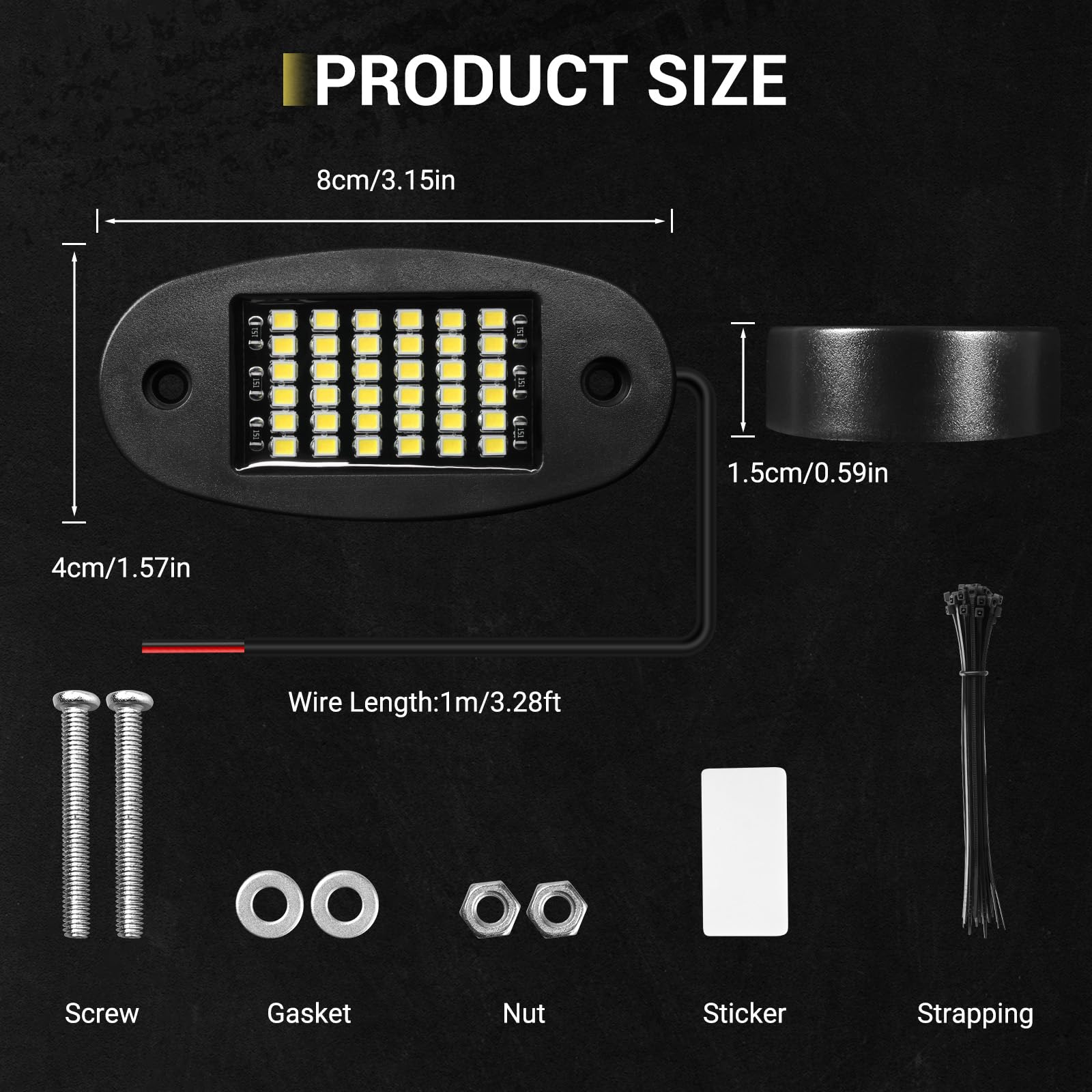 Hovano versatile rock lights fit cars, trucks, ATVs, SUVs and boats