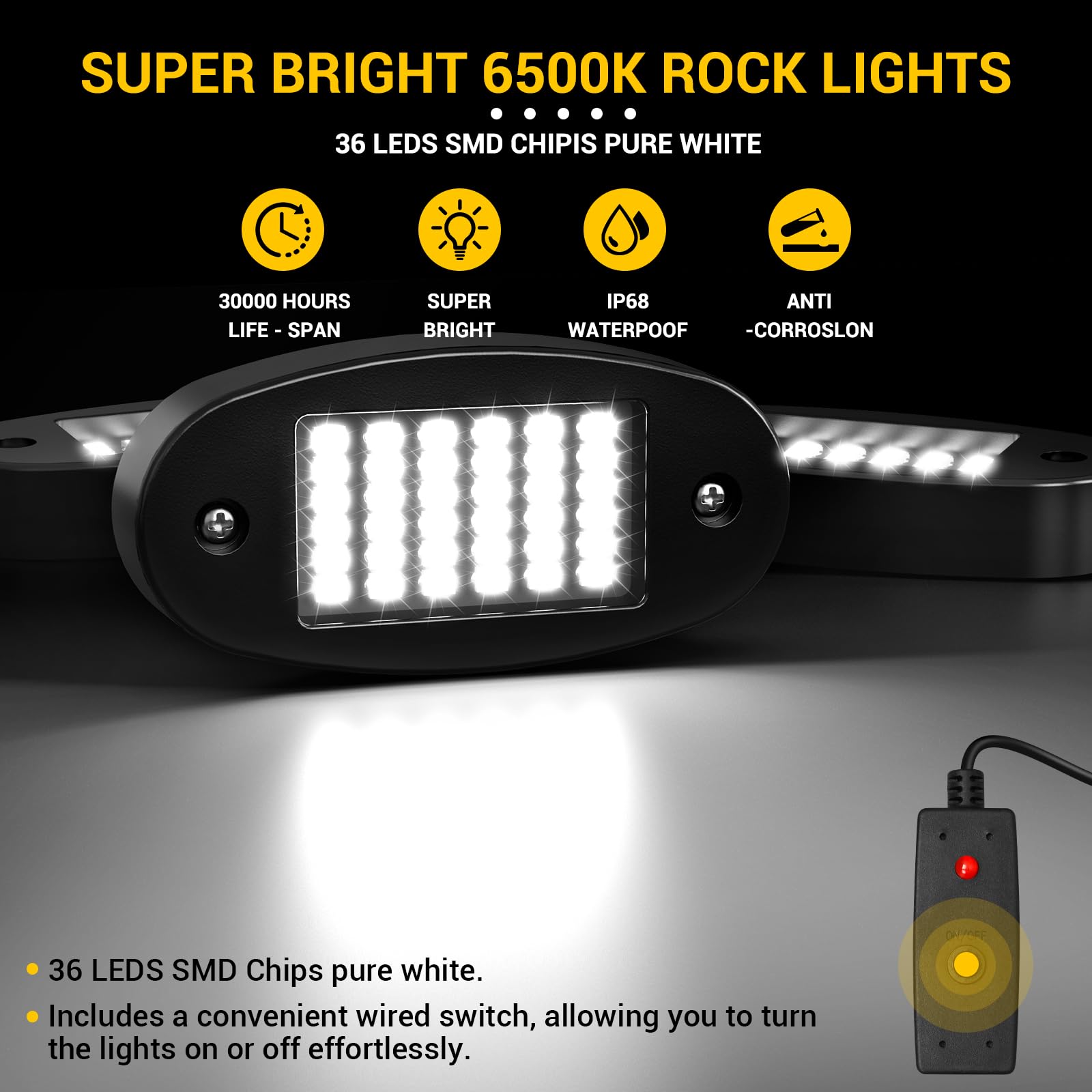 Hovano wired switch enables stable, on-demand control for rock lights.