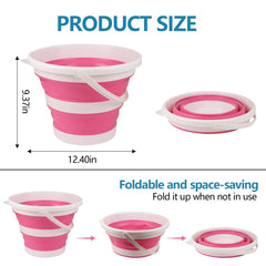 Hovom collapsible bucket folded compactly, showcasing space-saving storage.