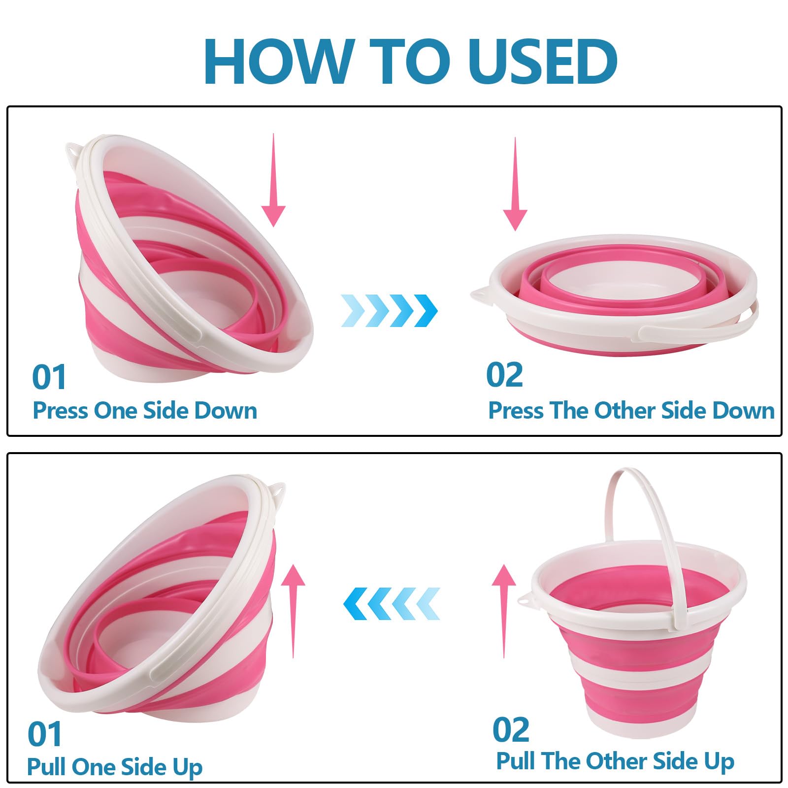 Hovom 10L bucket with a sturdy handle for easy carrying when filled.